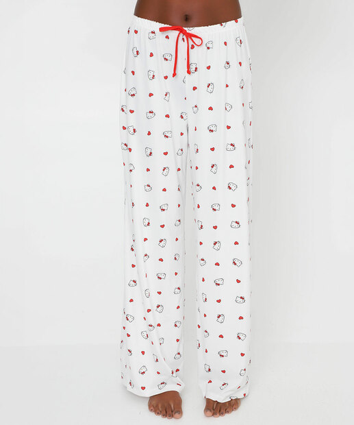 Pijama Feminino Hello Kitty Manga curta Sanrio Vermelho