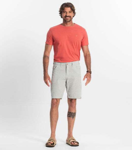 Bermuda Masculina Sarja Com Bolsos Shift Cinza