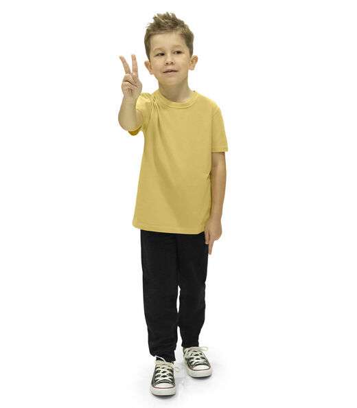 Camiseta Infantil Masculina Básica Rovitex Kids Amarelo