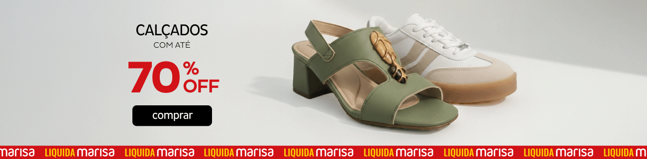 Calçados com até 70% OFF