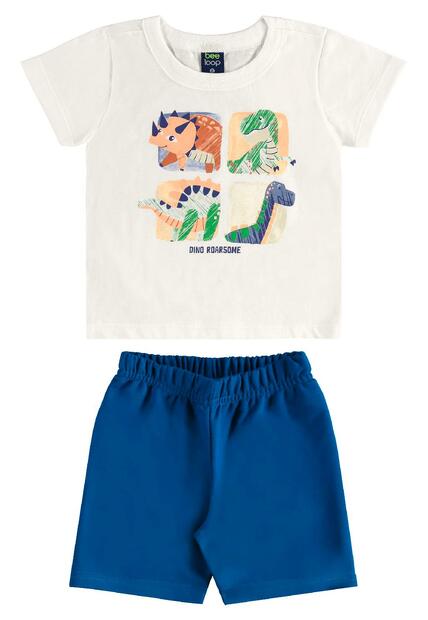 Conjunto Camiseta Dino Bermuda Bee Loop