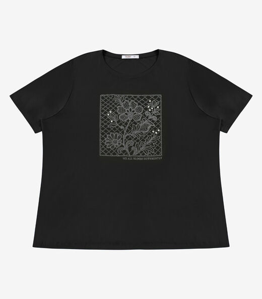 Image_Blusa Feminina Manga Curta Com Estampa Secret Glam Preto