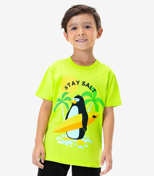 Conjunto Infantil Camiseta Com Bermuda Rovi Kids Verde