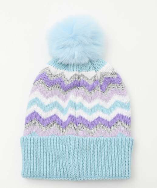 Touca Infantil Listrado Brilho Lurex Marisa Tam 4 a 8 Azul