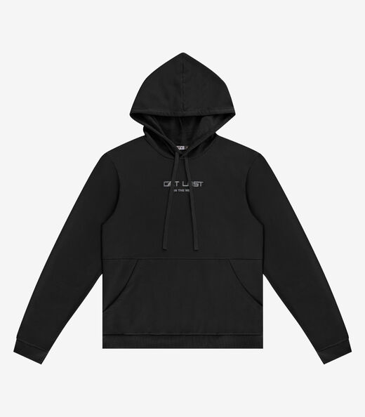 Blusão Juvenil Moletom Com Capuz e Bolsos Minty Preto