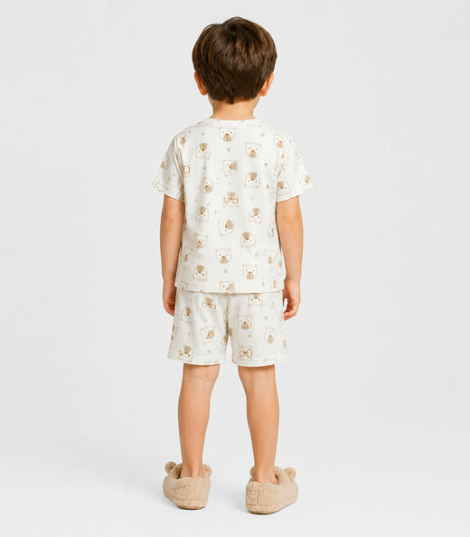 Pijama Infantil Masculino Em Cotton Select Bege