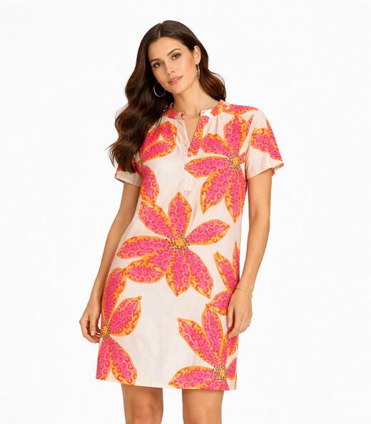Image_Vestido Curto Estampado Com Peitilho Infinita Cor Rosa
