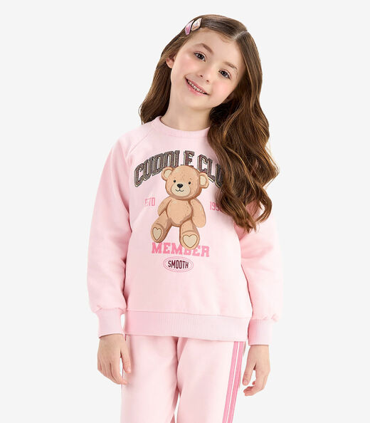 Conjunto Blusão com Legging Moletom Rovi Kids Rosa