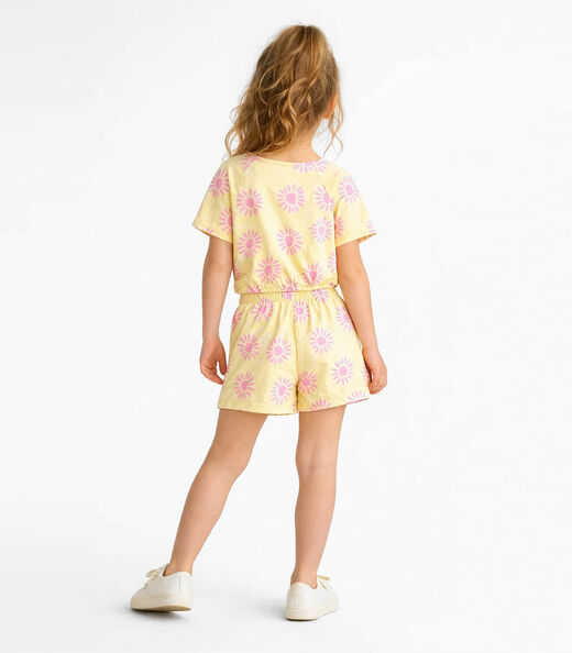 Conjunto Infantil Menina Blusa E Short Select Amarelo