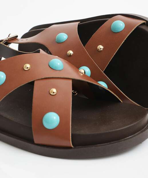 Sandália Feminina Flatform Via Uno Marrom