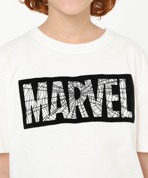 Camiseta Juvenil Estampada Marvel Tam 10 a 16 Off White