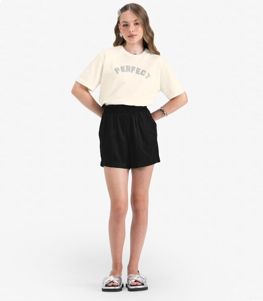 Image_T- Shirt Juvenil em Meia Malha Minty Bege