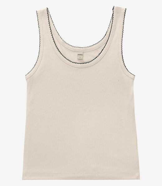 Regata Feminina Ribana de Viscose Rovitex Bege