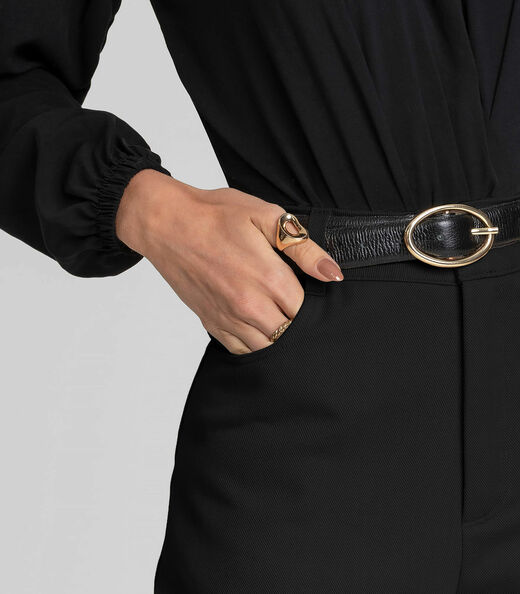 Calça Pantalona Feminina em Sarja Dianna Preto