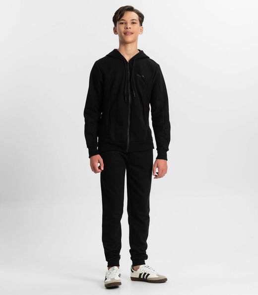 Jaqueta Juvenil Masculina Em Moletom Minty Preto