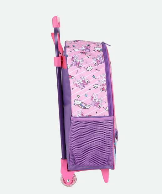 Mochila Mala Com Rodas Infantil Unicórnio Up4you