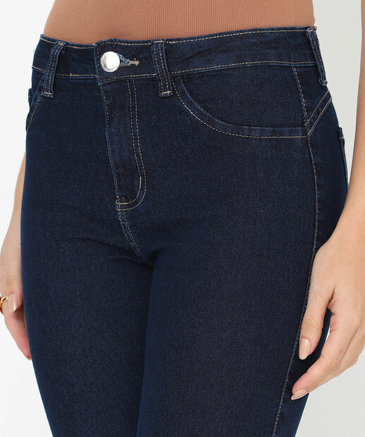 Calça Jeans Skinny Feminina Cintura Média Biotipo Azul
