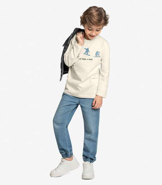 Conjunto De Camiseta Com Calça Trick Nick Bege