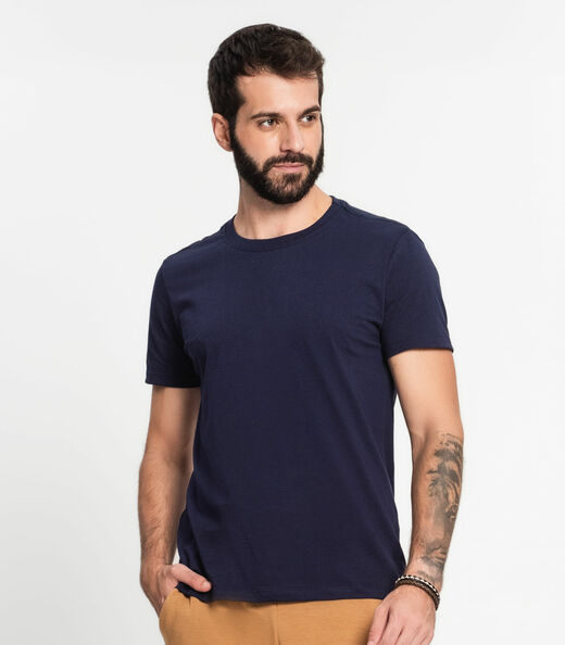 Camiseta Meia Malha Básica Masculina Kohmar Azul