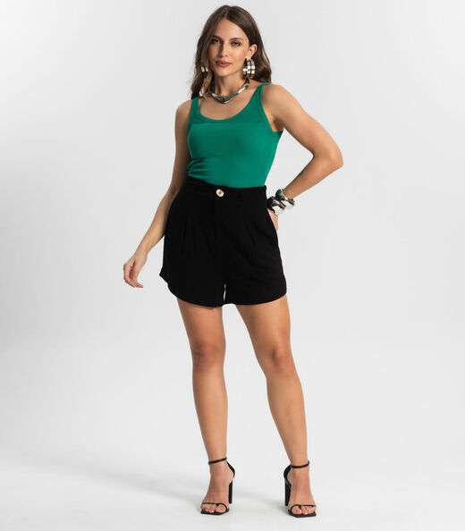 Shorts Feminino Em Linho Endless Preto