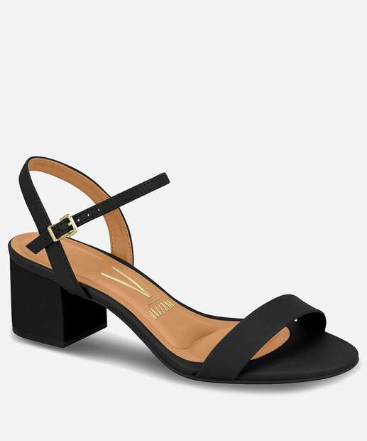 Sandália Salto Grosso Feminina Tiras Vizzano