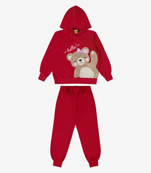 Conjunto Infantil Blusão Com Calça Rovi Kids Vermelho
