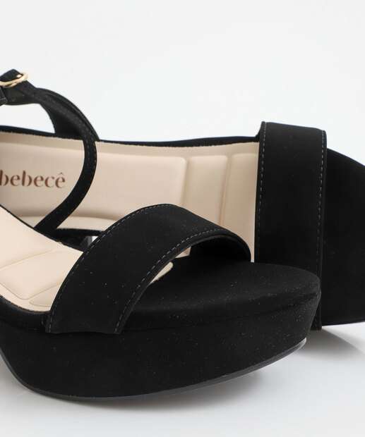 Sandália Feminina Meia Pata Nobuck Bebecê Preto