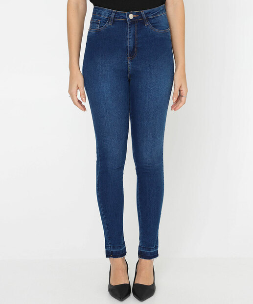 Calça Jeans Skinny Barra Desfiada Feminina Marisa