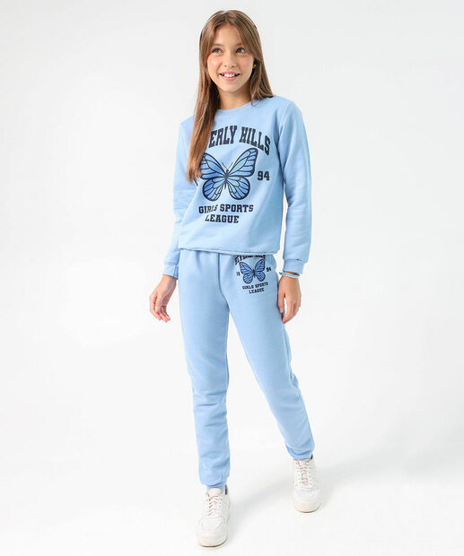 Image_Calça Juvenil Moletom Estampada Marisa Tam 10 a 16 Azul