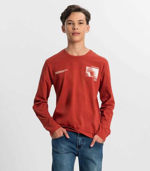 Image_Camiseta Juvenil Masculina Manga Longa Minty Vermelho