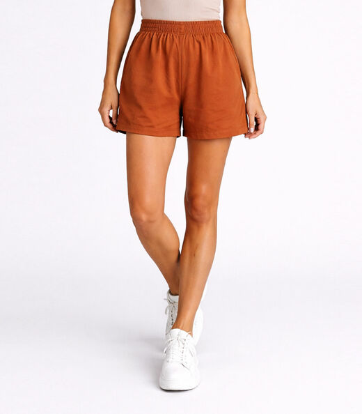 Shorts Feminino Cós Com Elástico Infinita Cor Marrom