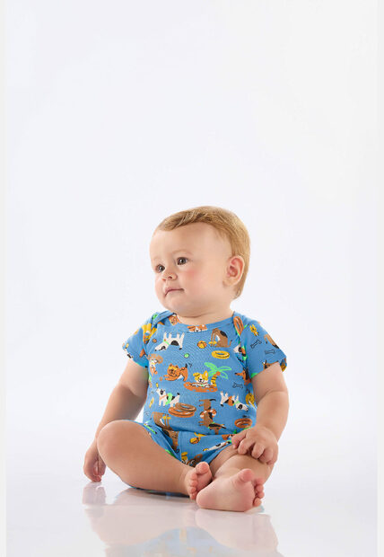 Image_Short para Bebê Menino em Suedine Up Baby