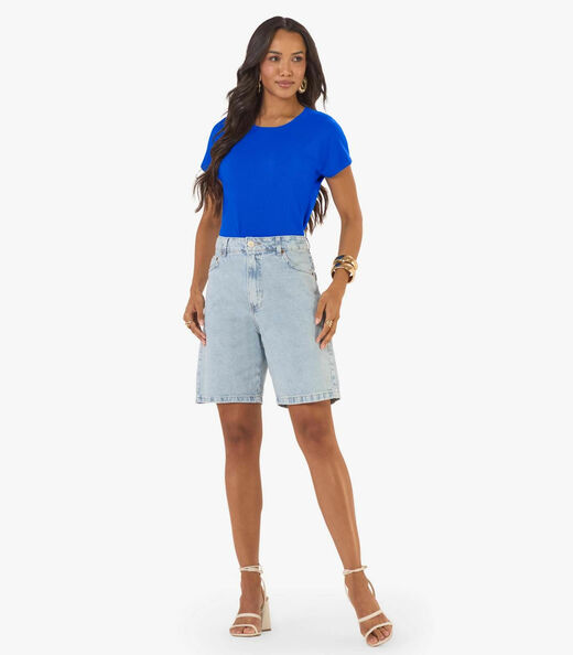 Blusa Feminina Canelada Rovitex Azul