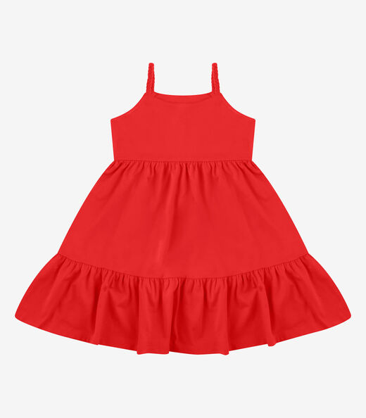 Vestido Meia Malha Rovi Kids Vermelho