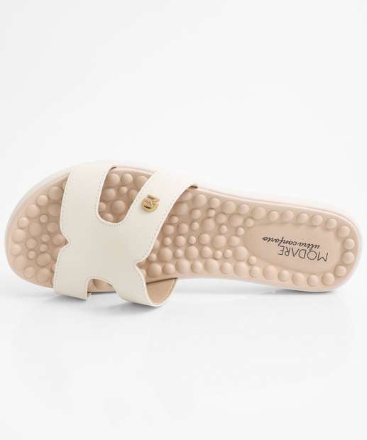 Rasteirinha Feminina Tiras Modare Branco