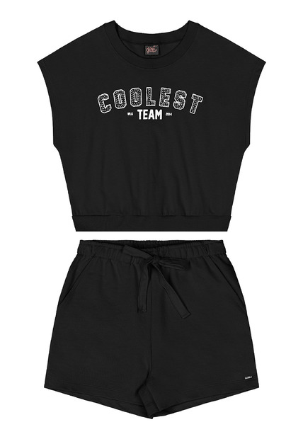 Conjunto Blusa Short Moletom Gloss