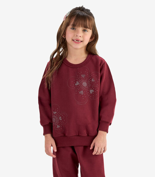 Conjunto Blusão com Calça Moletom Rovi Kids Vermelho