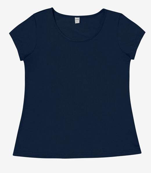 Blusa Feminina Viscotorcion Básica Rovitex Azul