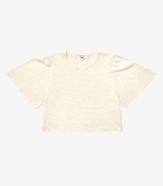 Image_Blusa Feminina Manga Franzida Rovitex Bege