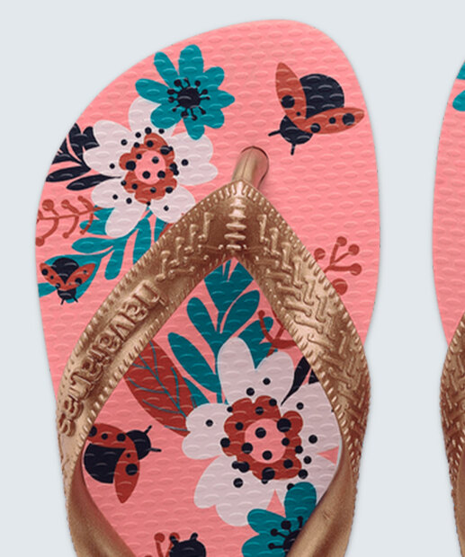 Chinelo Havaianas Infantil Estampa Flores
