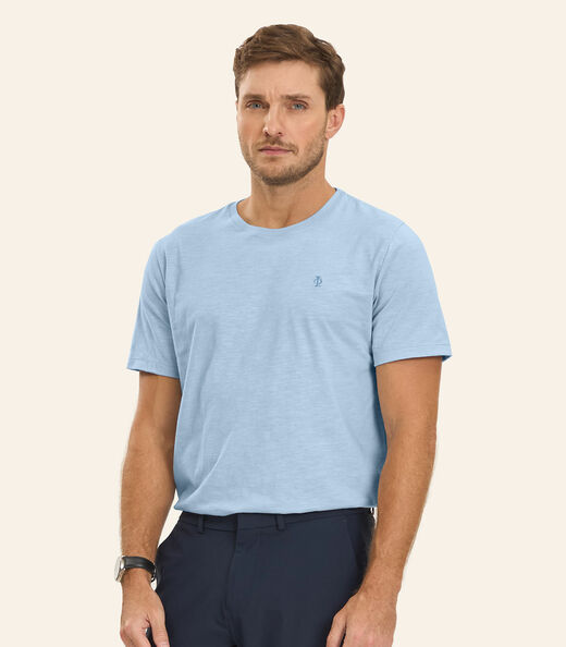 Image_Camiseta Masculina Meia Malha Diametro Azul