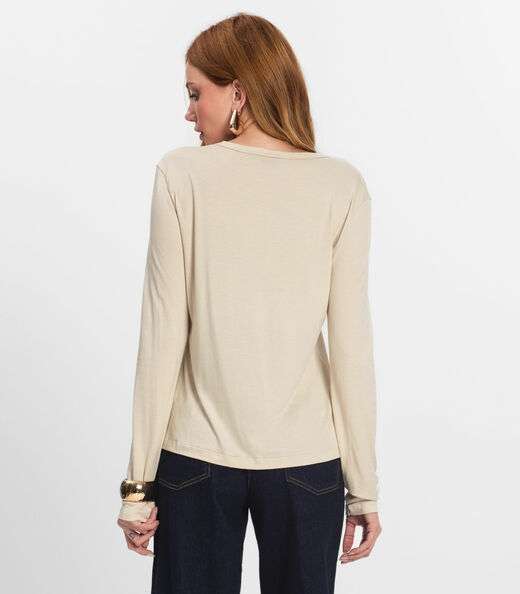 Blusa Manga Longa Select Bege