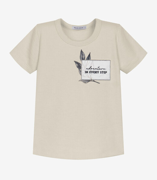 Conjunto Infantil Camiseta Com Bermuda Trick Nick Bege