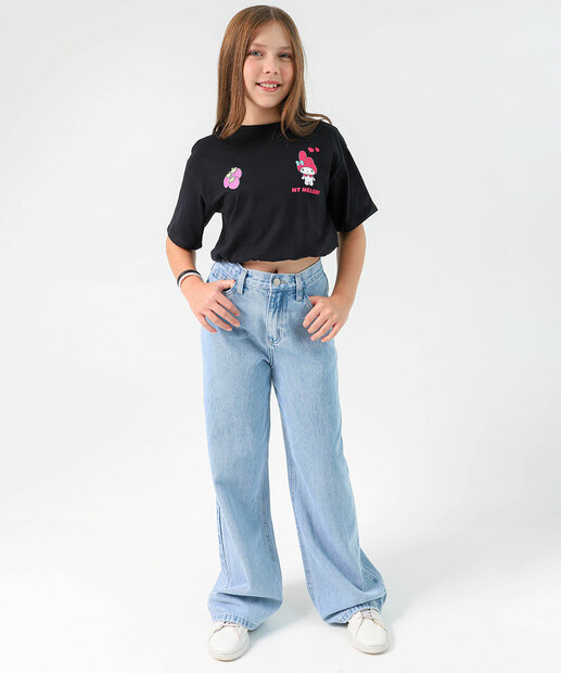 Blusa Juvenil Kuromi Hello Kit Marisa Marisa Tam 10 a 16 Preto