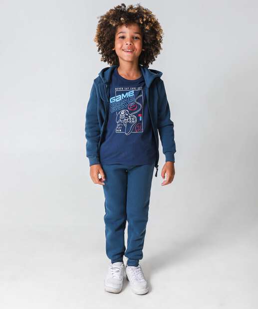 Camiseta Infantil Vídeo Game Marisa Tam 4 a 10 Azul