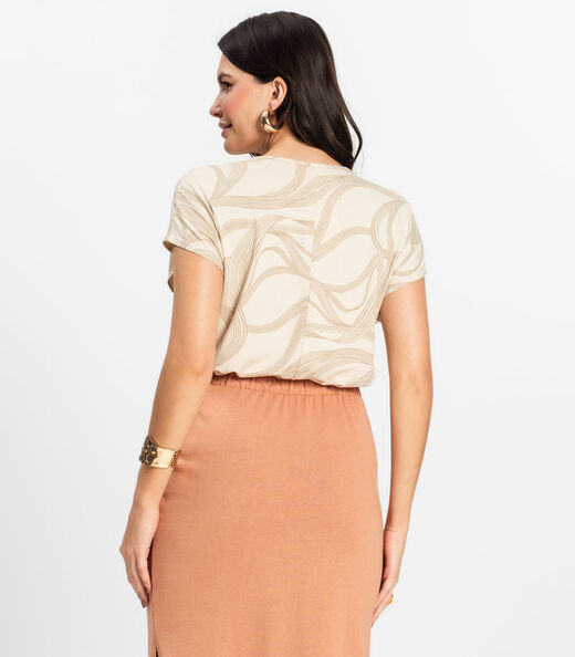 Blusa Feminina em Viscotorcion Rovitex Bege