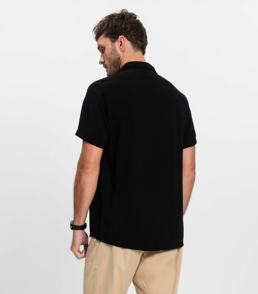 Camisa Masculina Manga Curta Diametro Preto