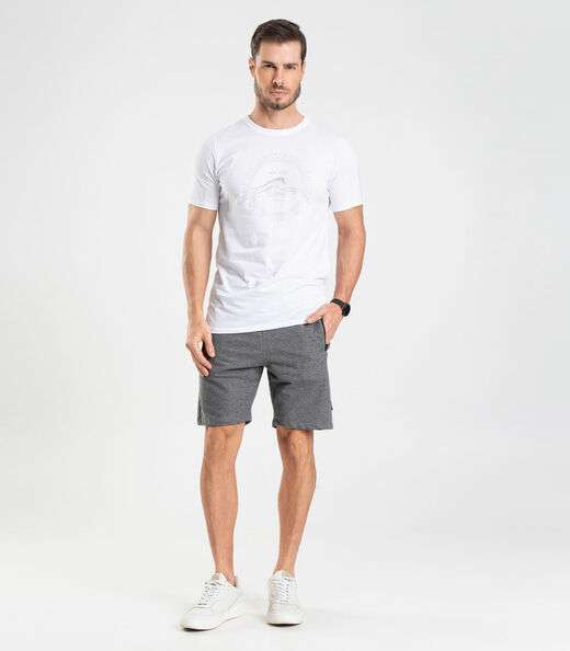 Camiseta Meia Malha Masculina Diametro Branco