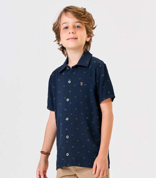 Conjunto Infantil Camisa Com Bermuda Trick Nick Azul