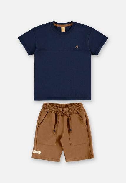 Conjunto Camiseta Bermuda Moletom Up Baby